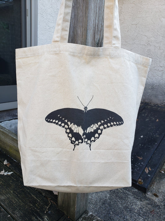 Tote Bag- Blue Spotted Purple Butterfly Silhouette